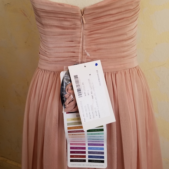Belsoie Bridal Peach Bridesmaids Dress Size 14 - Picture 5 of 8